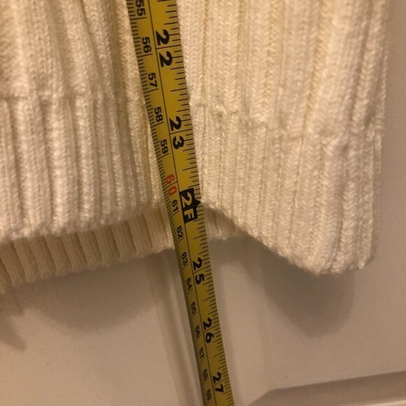 White House Black Market Off White Asymmetrical Zip Up Knit Cardigan Size M - Picture 11 of 11